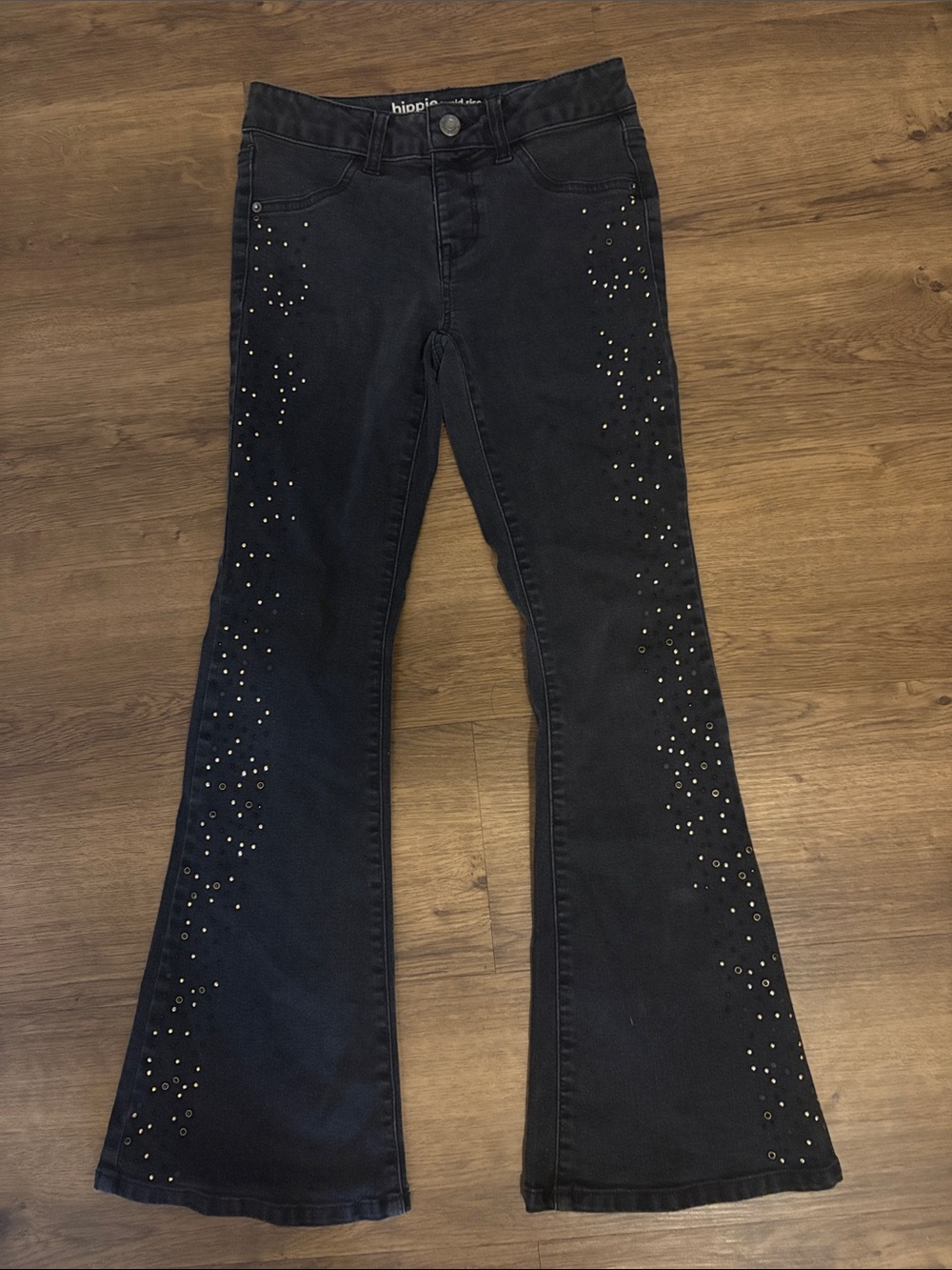 Hippie Girl Sparkle Side Detail Flare Leg